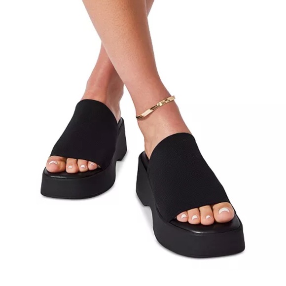 Steven madden slinky30 platform sandals size 38 black made in Italy - Picture 2 of 16